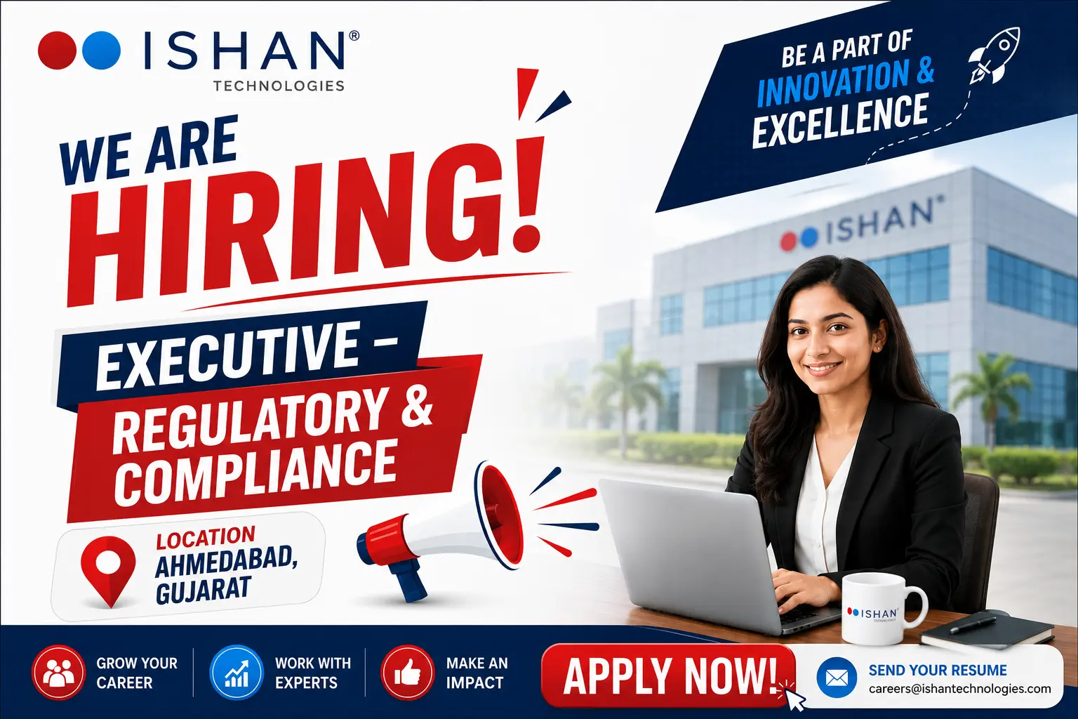 Ishan Technologies Hiring Executive – Regulatory & Compliance in Ahmedabad